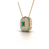 Exquisite Emerald and Diamond Pendant Necklace